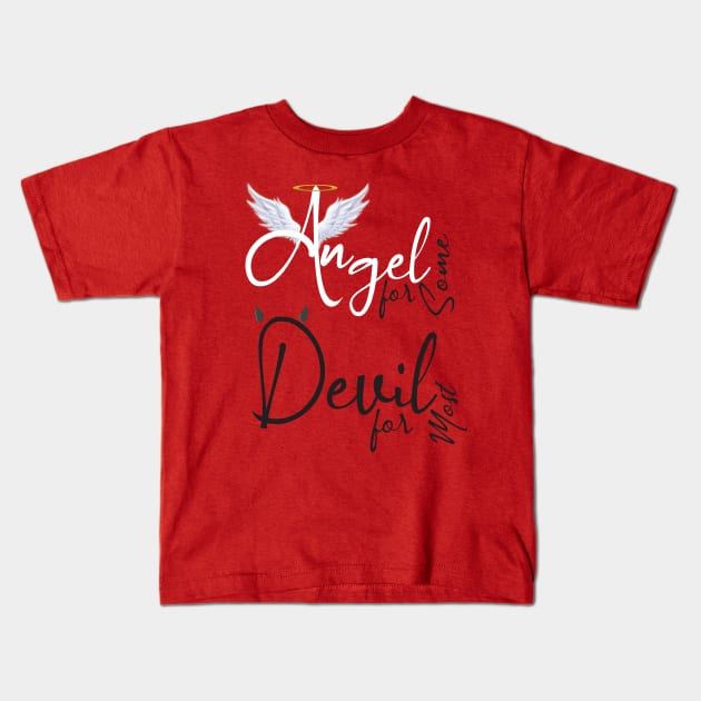 Angel or Devil Kids T-Shirt by ShellyDesignStudio